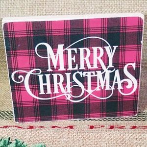 HAND CRAFTED MINI WOOD SIGN/TIERED TRAY DECOR/MERRY CHRISTMAS SIGN/SHELF SITTER